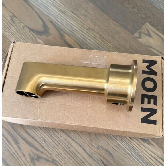 Moen Greenfield 1/2" Slip Fit Connection Non-Diverter Tub Spout, Brushed Gold - Picture 2 of 5